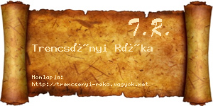 Trencsényi Réka névjegykártya