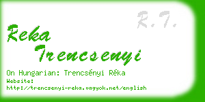 reka trencsenyi business card